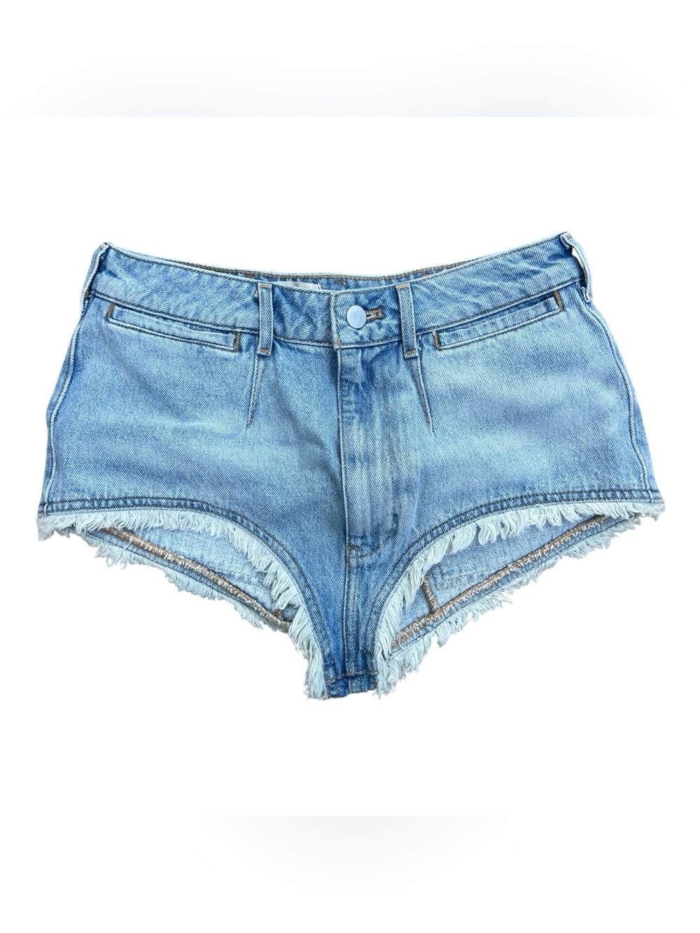 Pilcro High Rise Pitched Micro Denim Shorts